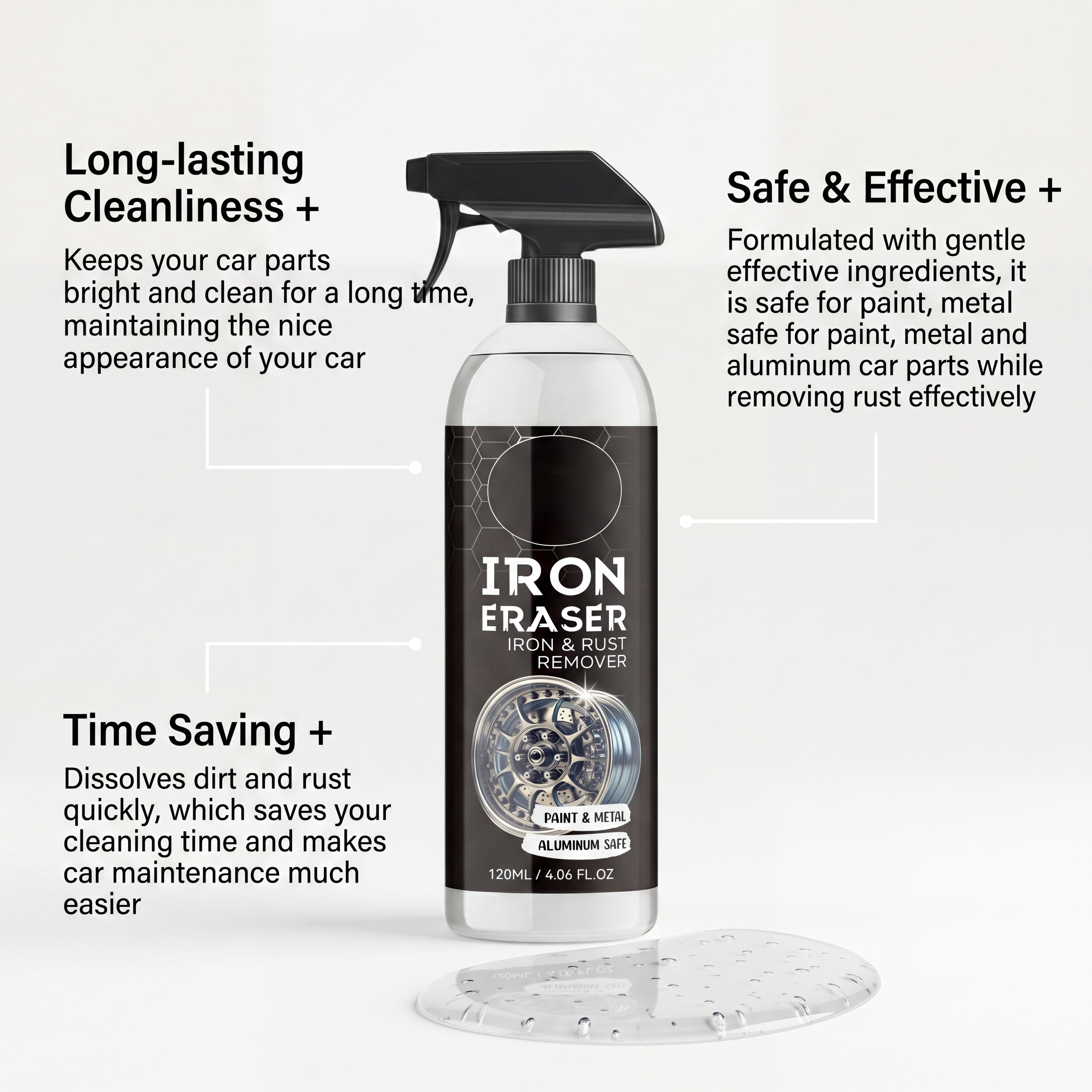 Car Rust Remover Spray Powerfu - Wheel Cleaner Alloy incelemesi ve fiyatı