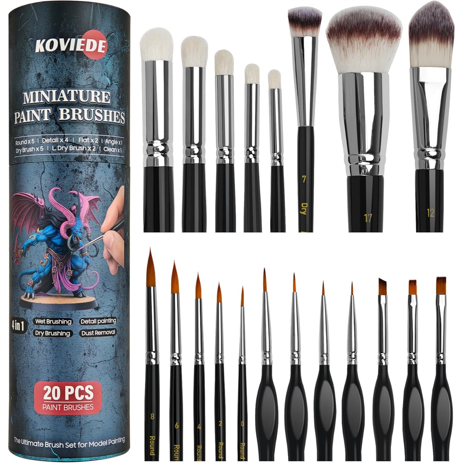 20Pcs Miniature Paint Brushes  - Detailing Brush Set incelemesi ve fiyatı