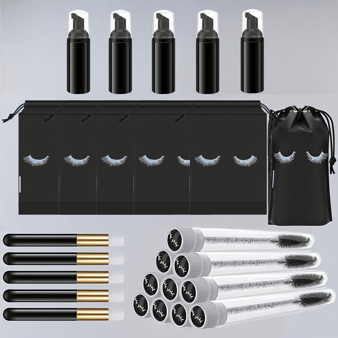 20Pcs Lash Care Kit - 5 Foam P - Detailing Brush Set incelemesi ve fiyatı