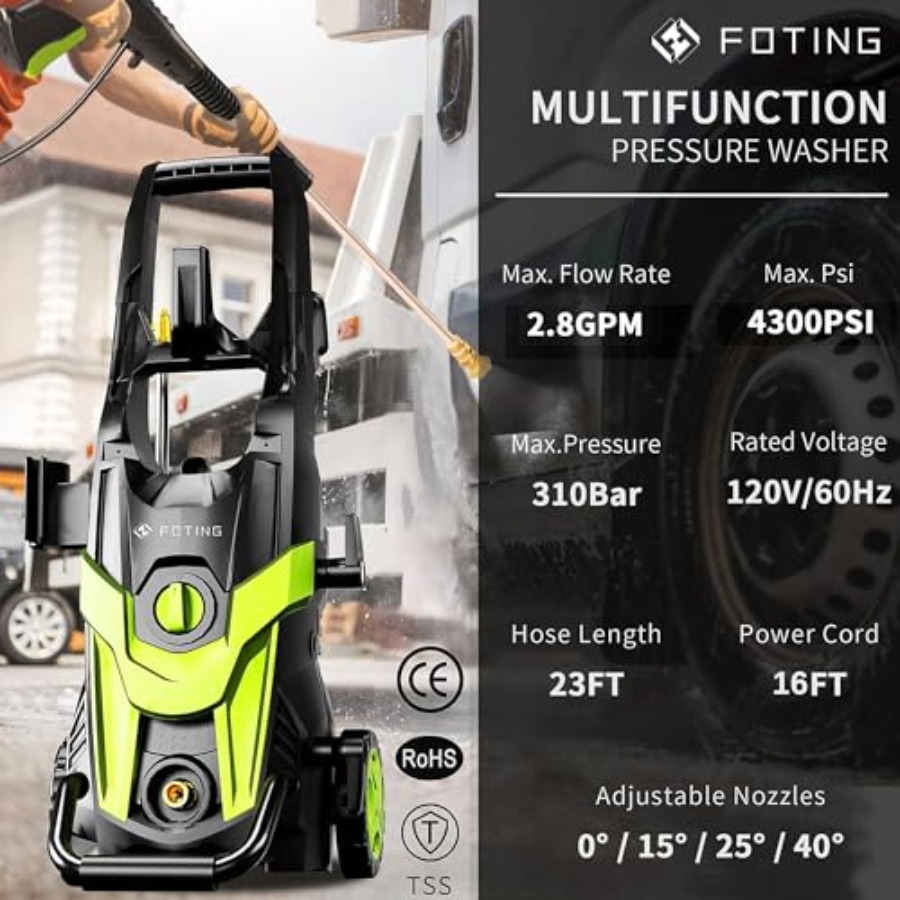 Power waher 4300PSI with 4 Qui - Foam Cannon Car Wash incelemesi ve fiyatı