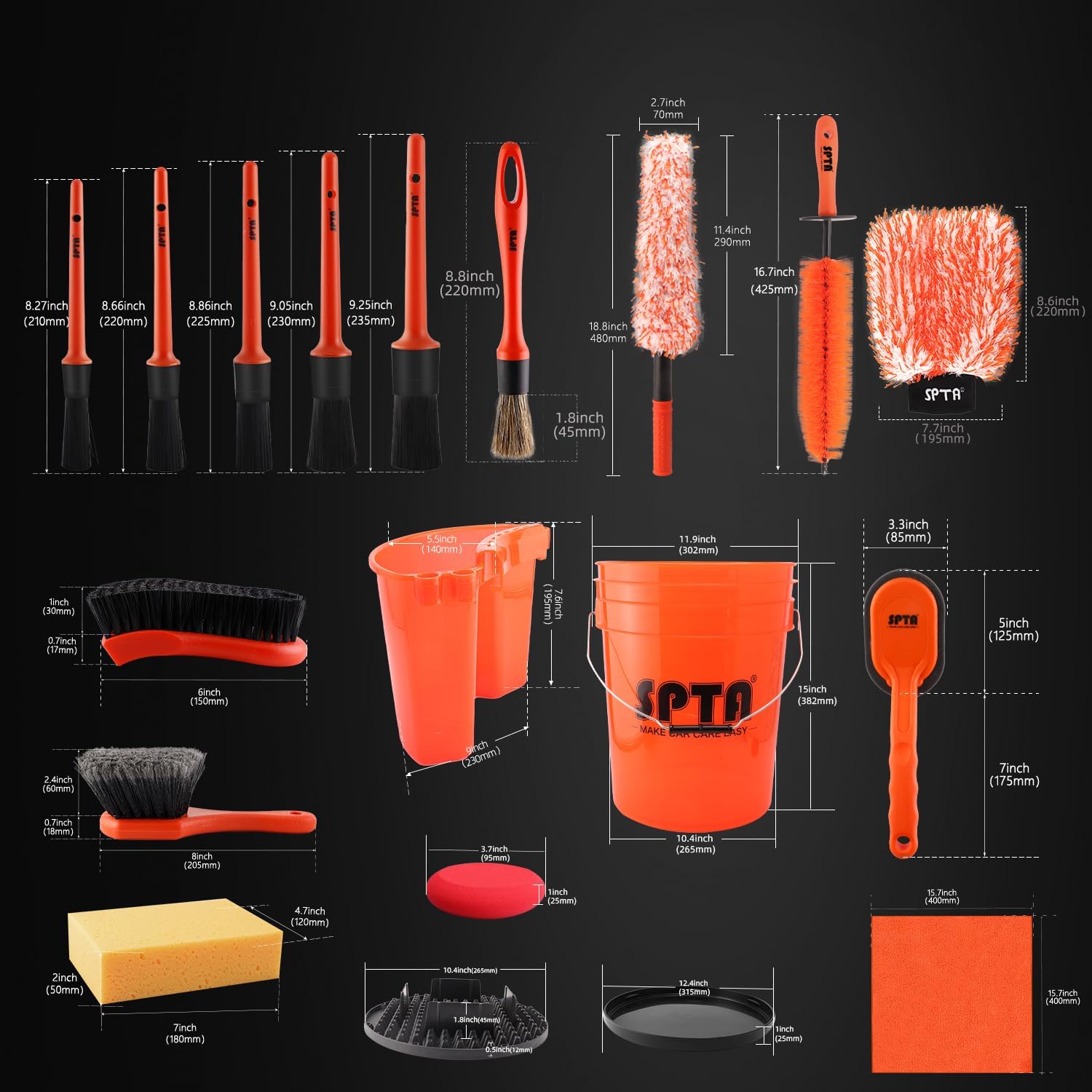 SPTA 33Pcs Car Wash 20L Bucket - Interior Detailing Kit incelemesi ve fiyatı