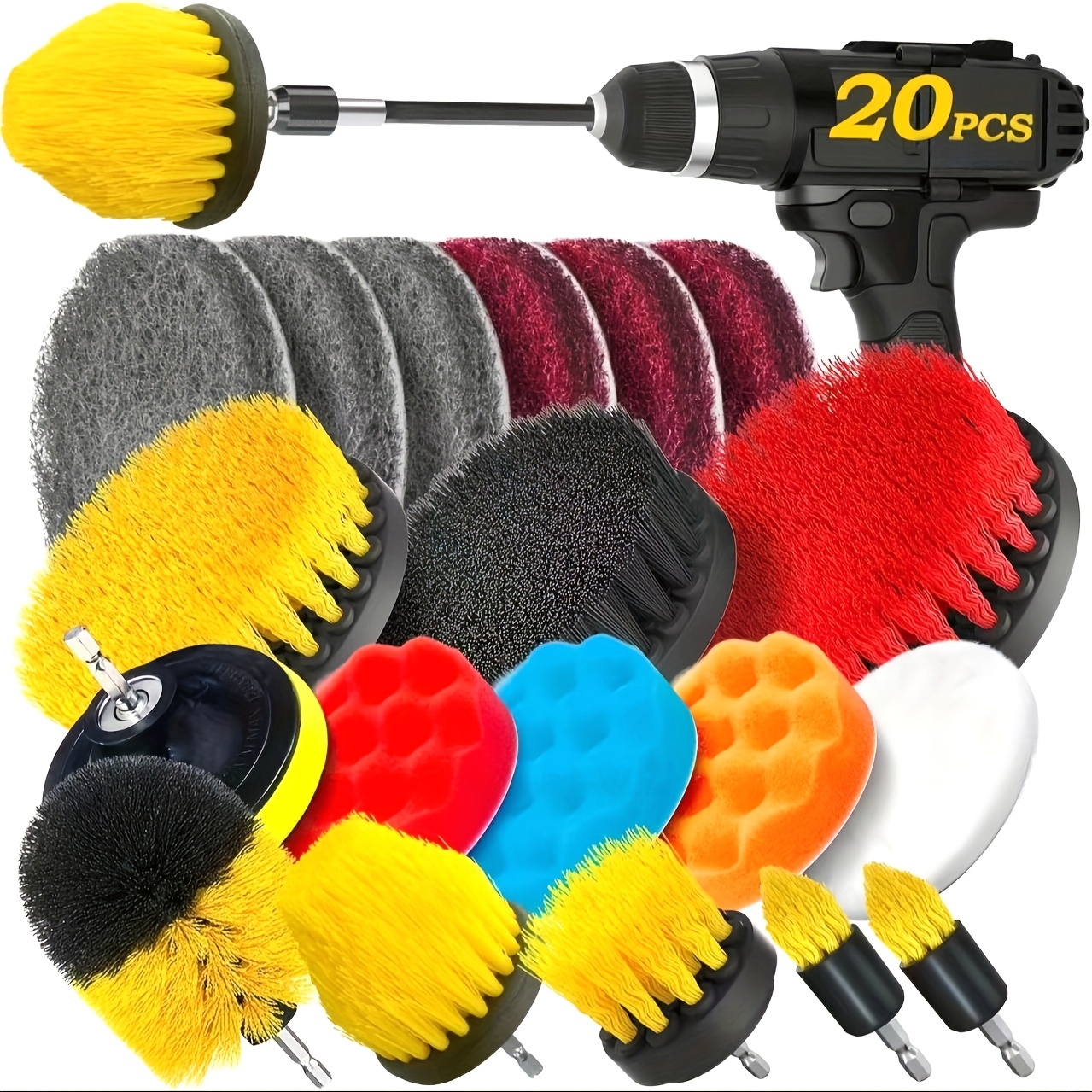 20Pack Drill Brush Attachments - Car Cleaning Brush incelemesi ve fiyatı