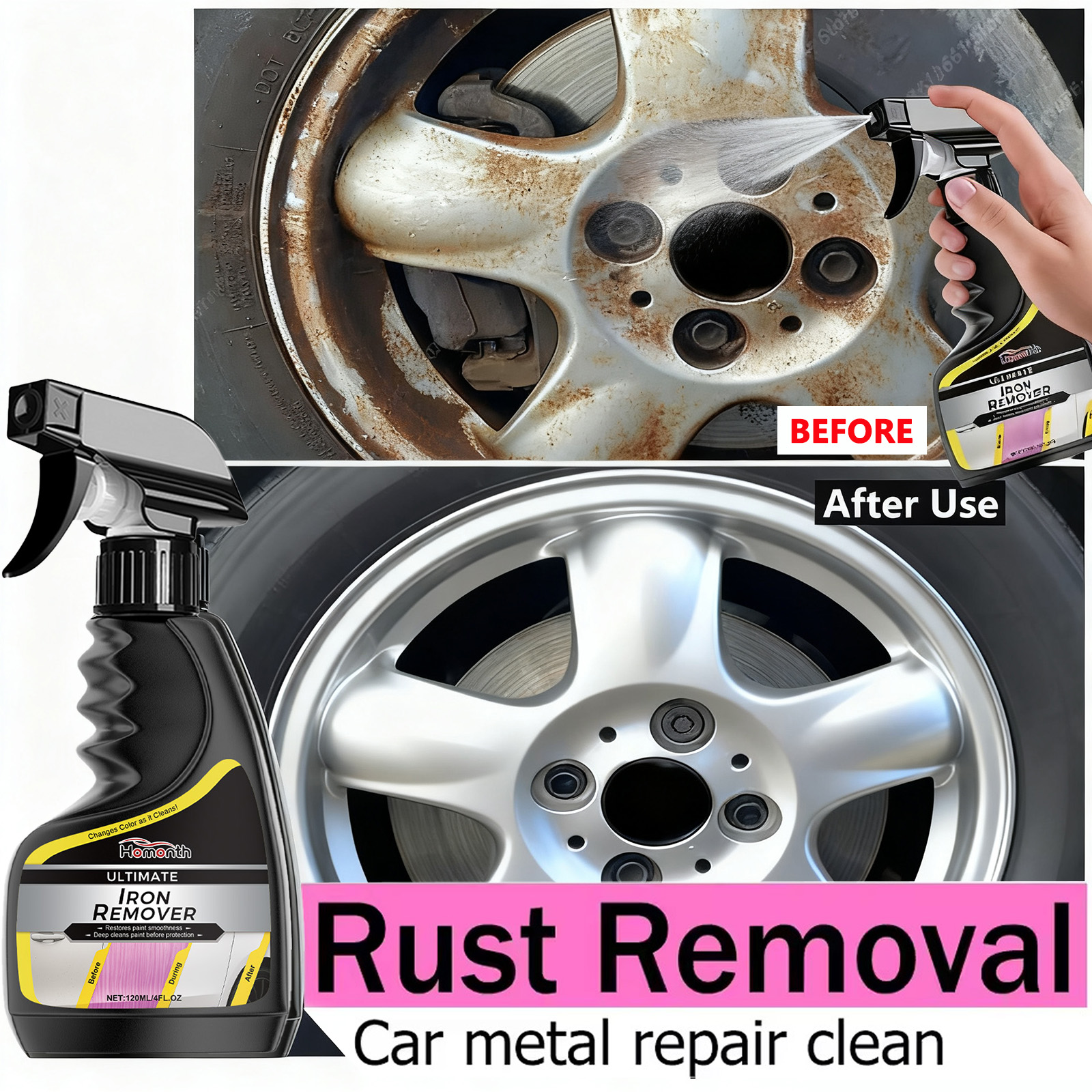 Car Wheel Cleaner Rust Remover - Wheel Cleaner Alloy incelemesi ve fiyatı