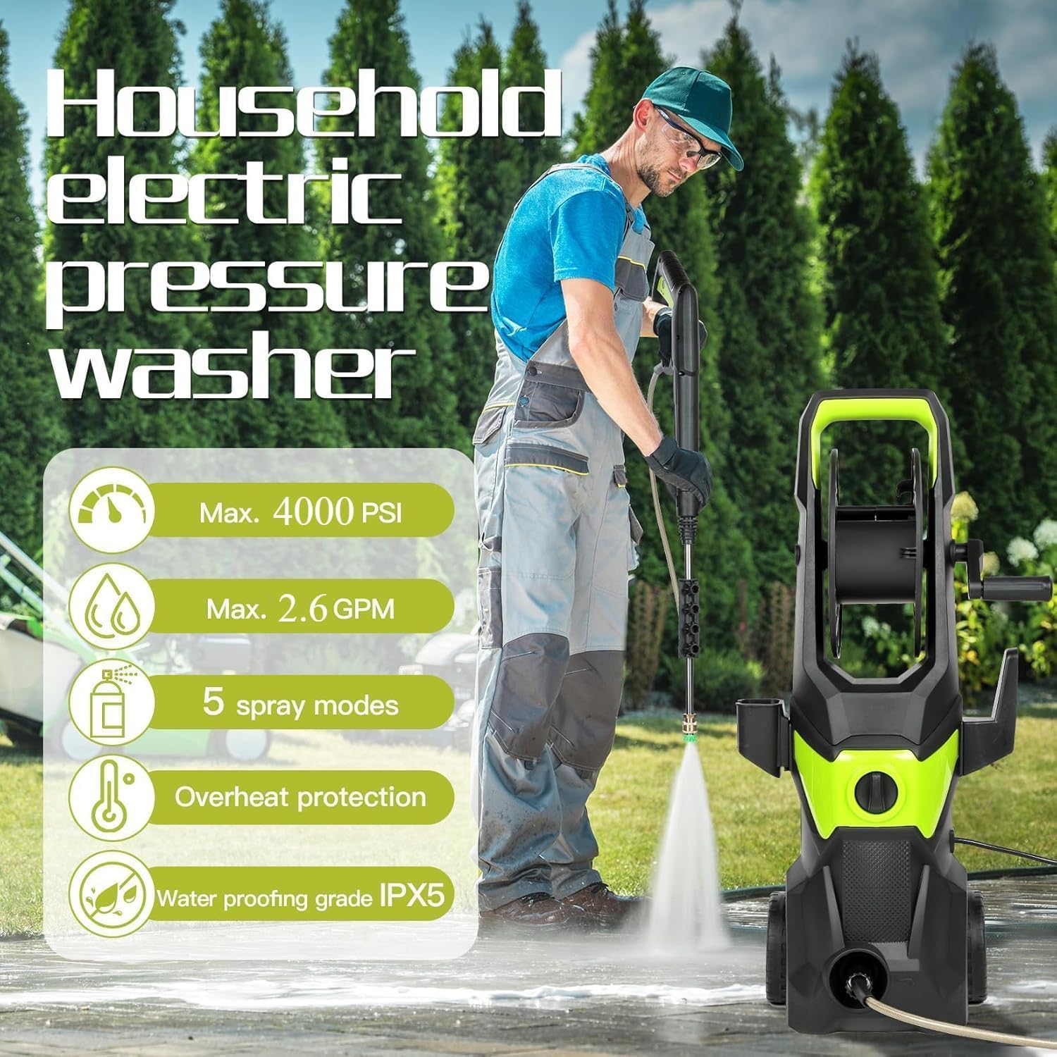 4000PSI Electric Pressure Wash - Pressure Washer Foam Gun incelemesi ve fiyatı